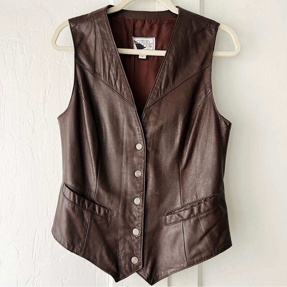 Chocolate Brown Leather Vest